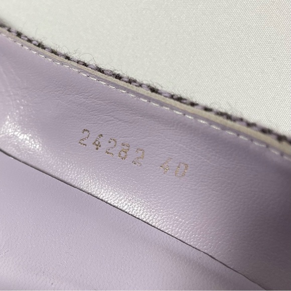 Boden Purple Plaid Tweed Kitten Heel Velvet Bow Pointed Heels 40 9usa - Picture 4 of 13